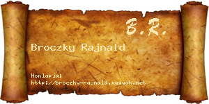 Broczky Rajnald névjegykártya